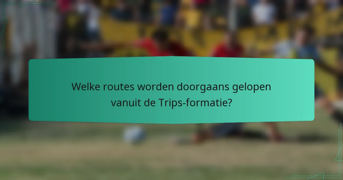 Welke routes worden doorgaans gelopen vanuit de Trips-formatie?